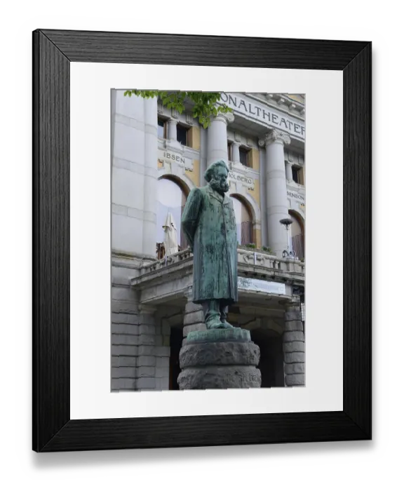 Framed Print : Ibsen statue in front of National Theatre