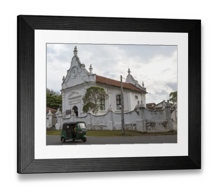 Framed Print : Whitewashed building Dutch Reformed Church historic town of Galle