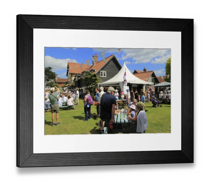 Framed Print : People at summer village fete, Thorpeness Framed Print : People at summer village fete, Thorpeness