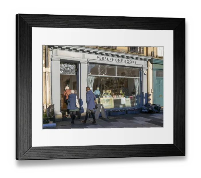 Framed Print : Persephone Books bookshop, Edgar Buildings