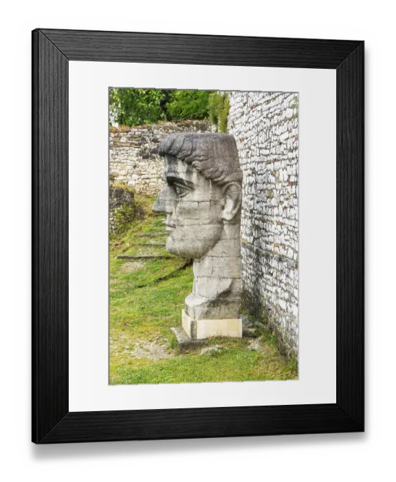 Framed Print : Giant sculpture head of Roman emperor Constantine the First (272-337 AD)