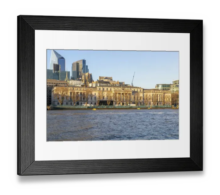 Framed Print : Georgian architecture Custom House building contrast with modern skyscrapers