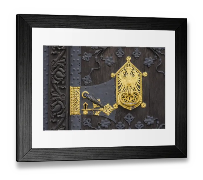 Framed Print : Golden door handle, Old Town Hall Roemer Framed Print : Golden door handle, Old Town Hall Roemer