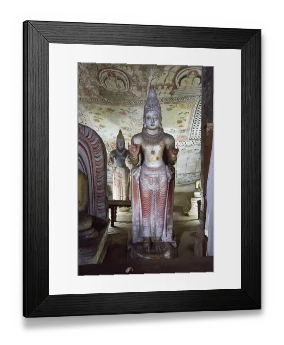 Framed Print : Buddha figures inside Dambulla cave Buddhist temple complex