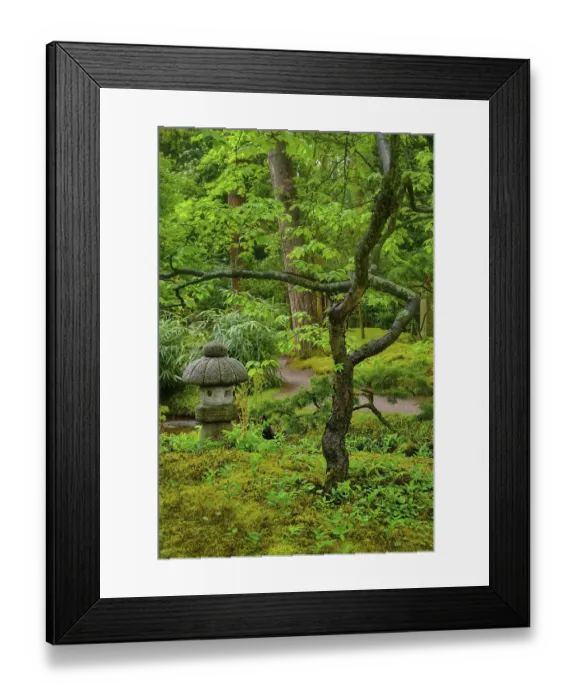 Framed Print : Stone lantern in Japanese garden Framed Print : Stone lantern in Japanese garden