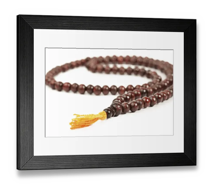 Framed Print : Japa Mala, Buddhist or Hindu prayer beads isolated on white Framed Print : Japa Mala, Buddhist or Hindu prayer beads isolated on white