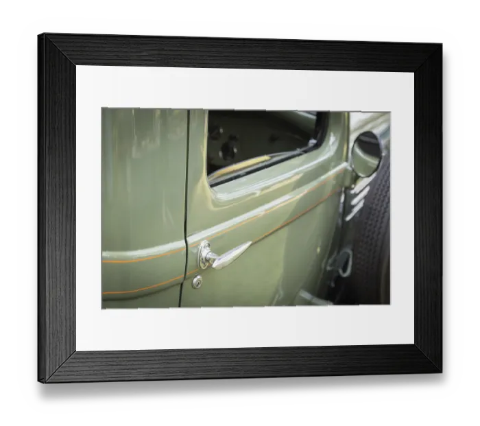 Framed Print : Detail abstract of beautiful vintage car door and handle Framed Print : Detail abstract of beautiful vintage car door and handle