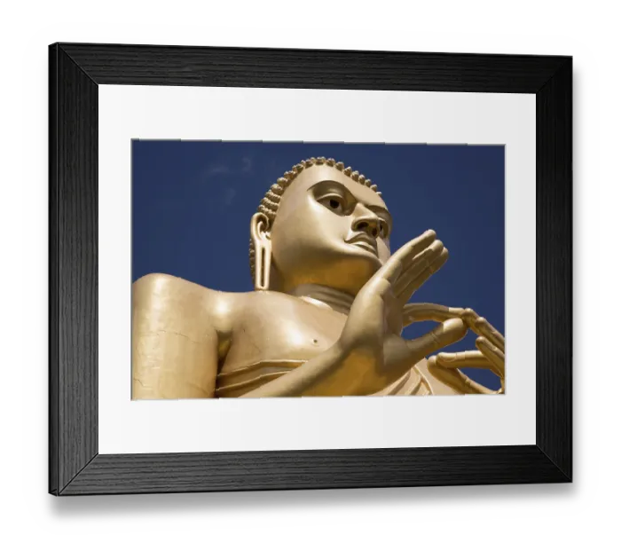 Framed Print : Giant Golden Buddha statue at Dambulla cave temple complex Framed Print : Giant Golden Buddha statue at Dambulla cave temple complex