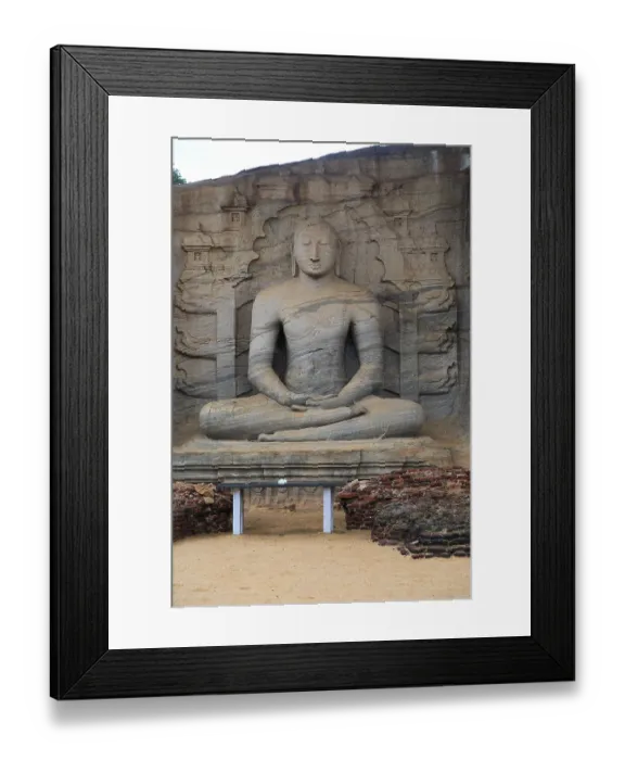 Framed Print : Seated Buddha figure, Gal Viharaya