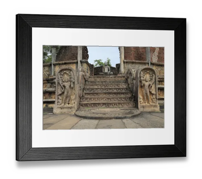 Framed Print : Seated Buddha in Vatadage building