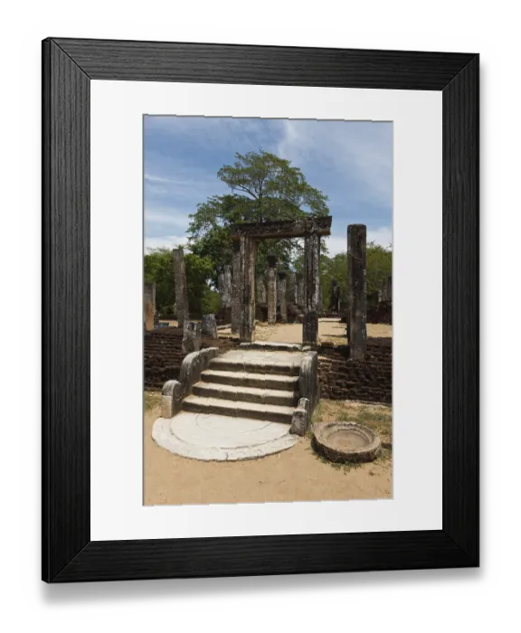 Framed Print : Pillars. Ruins. Ancient city of Polonnaruwa