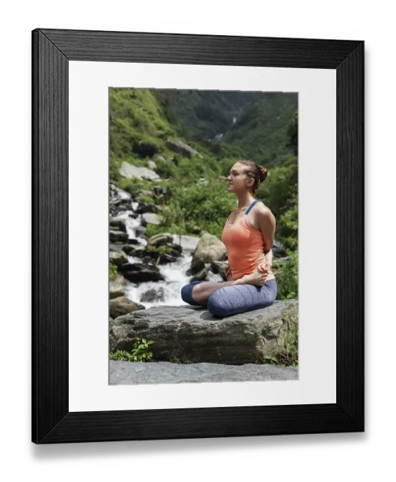 Framed Print : Young sporty fit woman doing yoga Framed Print : Young sporty fit woman doing yoga