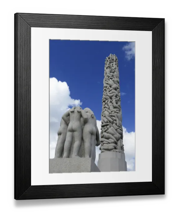 Framed Print : Monolith and human figures, Vigelandpark in Frognerpark