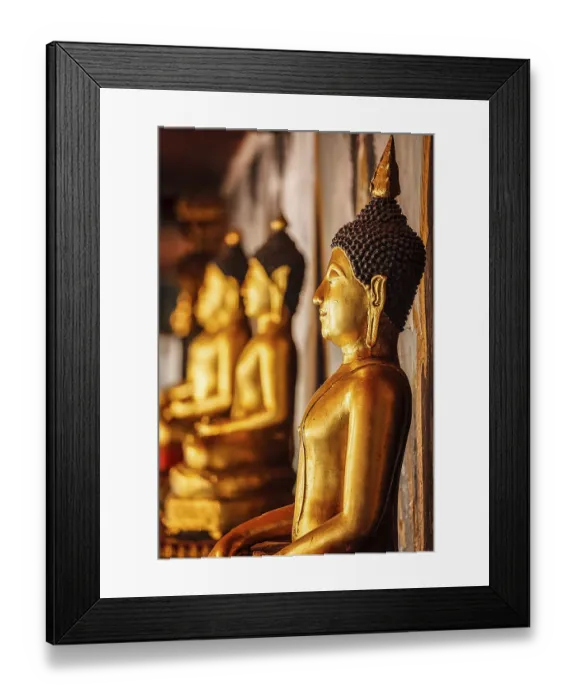 Framed Print : Gold sitting Buddha statues in Wat Phra That Doi Suthep