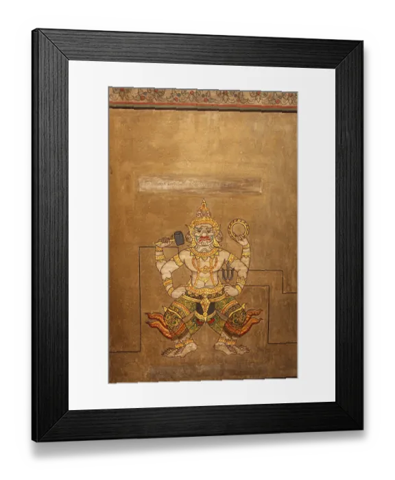 Framed Print : Mural painting Point massage at Wat Pho, Bangkok