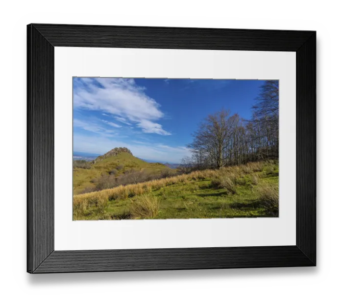 Framed Print : Surroundings of Mount Adarra in Gipuzkoa one winter morning