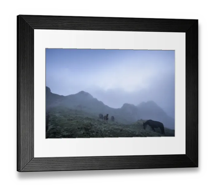 Framed Print : Top with a lot of fog of the Penas de Aya mount or also called Aiako Harria