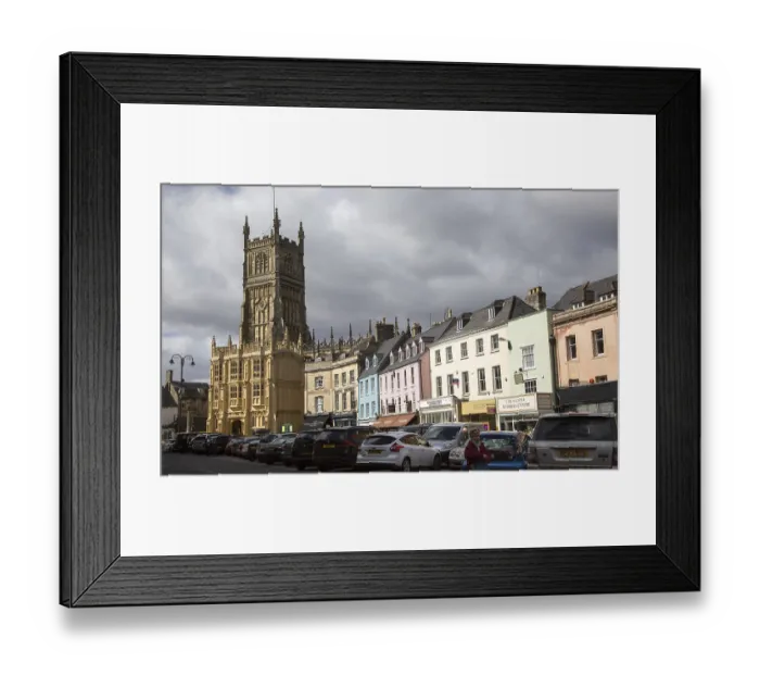 Framed Print : Church and historic buildings in town centre Framed Print : Church and historic buildings in town centre