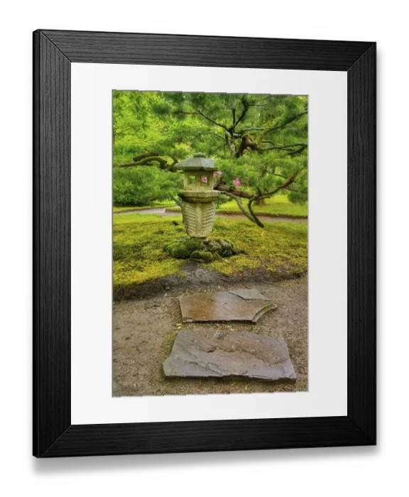 Framed Print : Stone lantern in Japanese garden Framed Print : Stone lantern in Japanese garden
