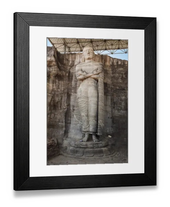 Framed Print : Ancient standing Buddha image, Gal Vihara