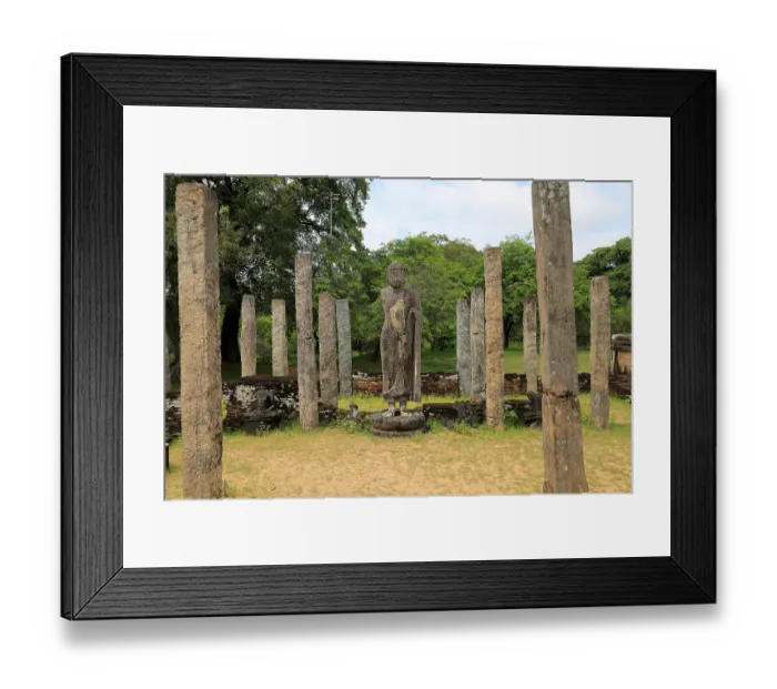 Framed Print : Standing Buddha statue in Atadage building in the Quadrangle