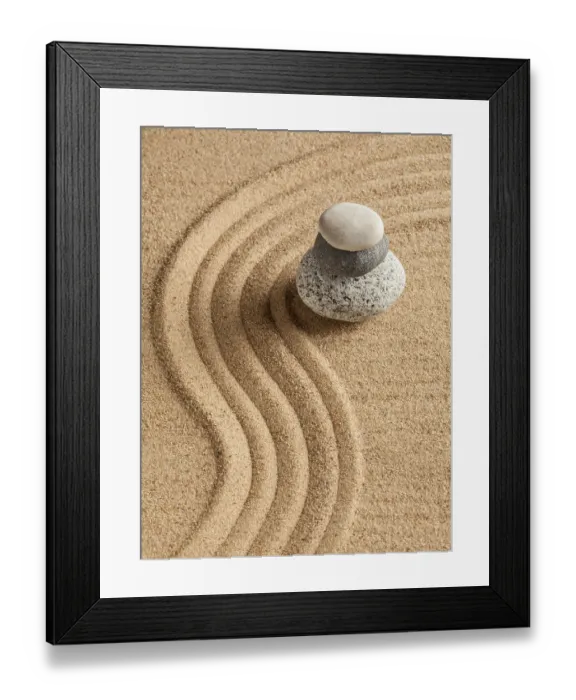 Framed Print : Japanese Zen stone garden, relaxation Framed Print : Japanese Zen stone garden, relaxation