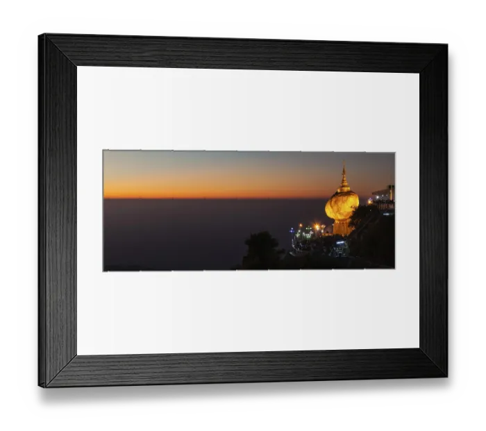 Framed Print : Panorama of Golden Rock, Kyaiktiyo Pagoda