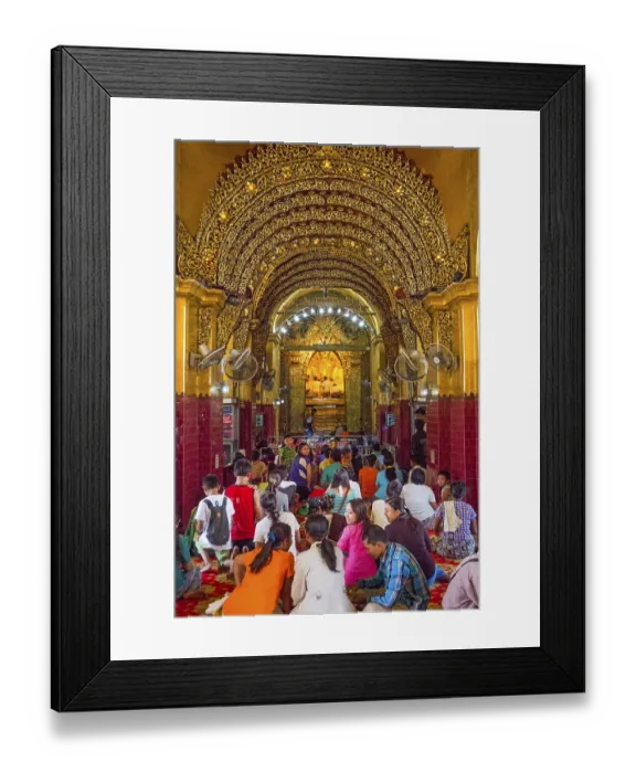 Framed Print : Buddha statue dressed in gold plate
