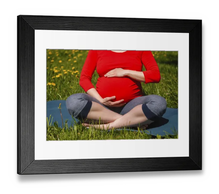 Framed Print : Pregnancy yoga exercise Framed Print : Pregnancy yoga exercise