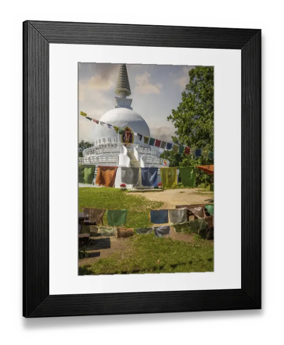 Framed Print : The snow-white peace stupa of Zalaszanto Framed Print : The snow-white peace stupa of Zalaszanto