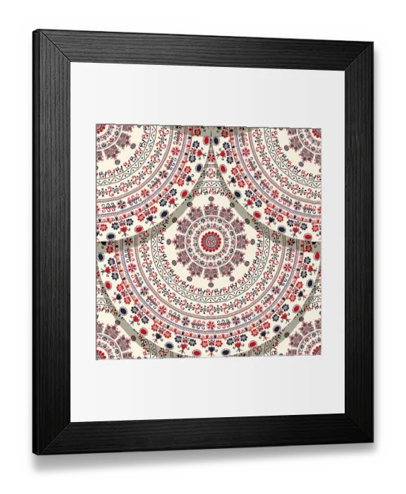 Framed Print : Seamless pattern with Hungarian traditional motif for your design
