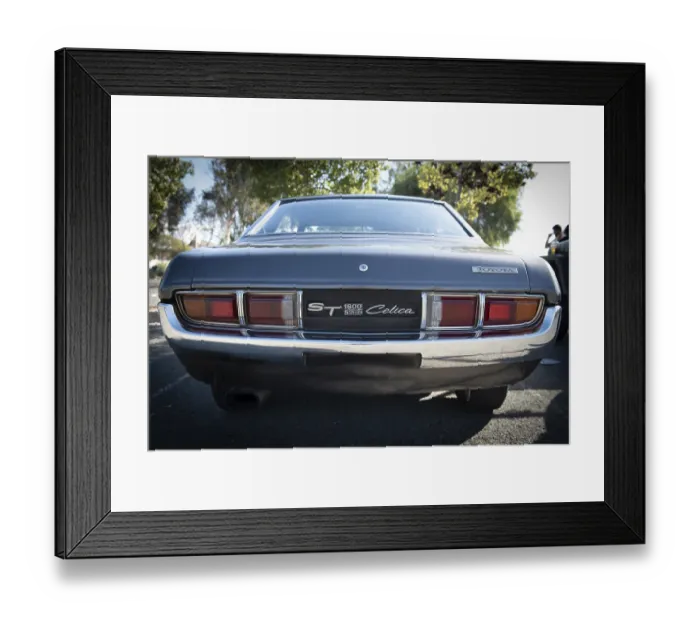 Framed Print : Nicosia Cyprus, October 14 2018: Rear view of Classic collectible Toyota Celica sport car Framed Print : Nicosia Cyprus, October 14 2018: Rear view of Classic collectible Toyota Celica sport car