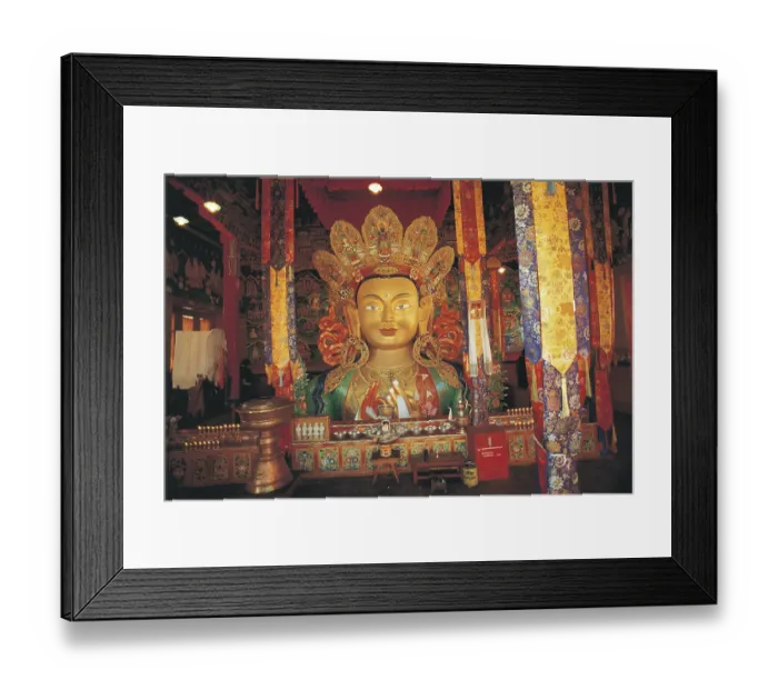 Framed Print : Buddha sculpture thiksey monastery
