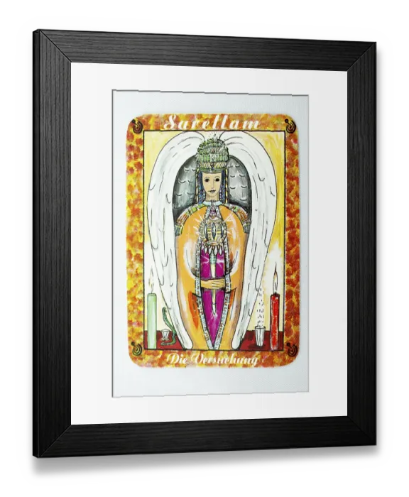 Framed Print : Tarot symbols with a grey background
