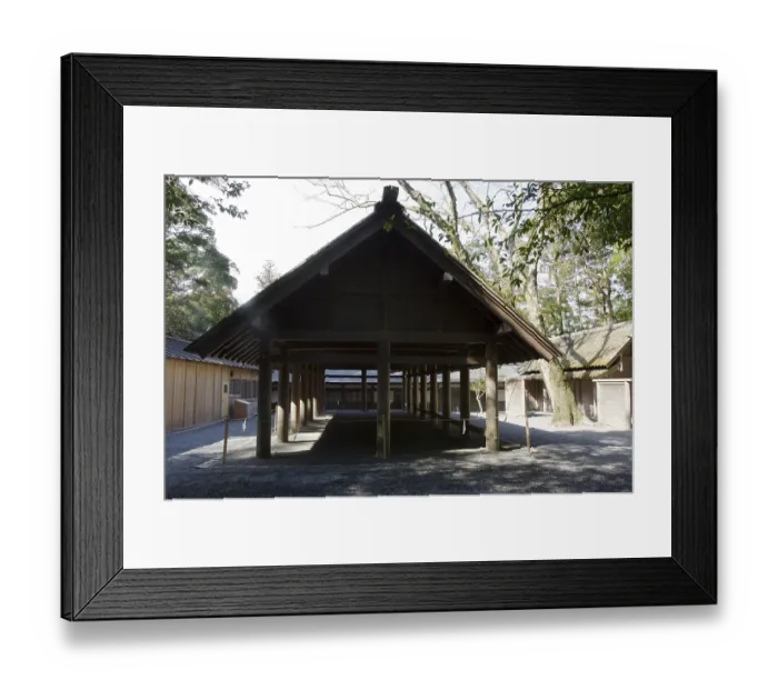 Framed Print : Construction work at the shrine of Ise which is rebuild every 20 years