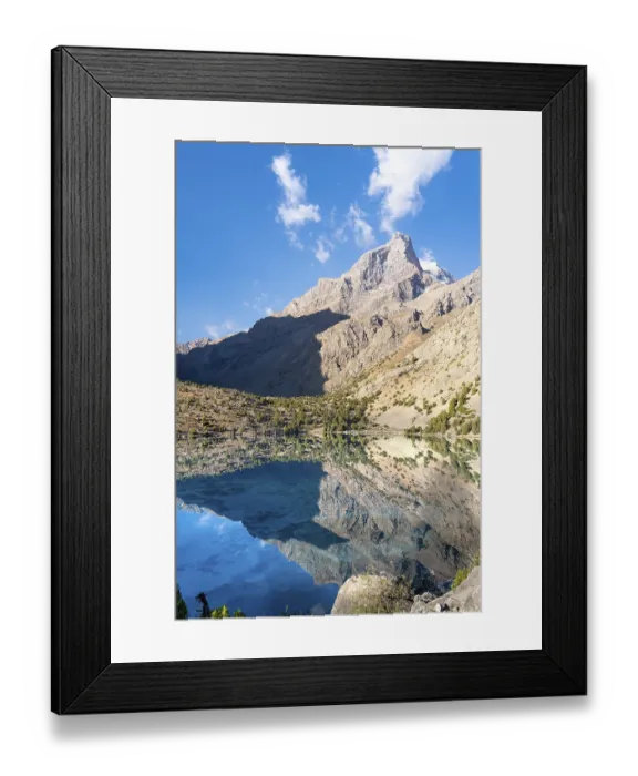Framed Print : The beautiful mountain trekking road with clear blue sky and rocky hills Framed Print : The beautiful mountain trekking road with clear blue sky and rocky hills
