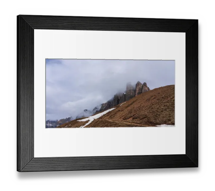 Framed Print : Morning mist in the Dolomites in South Tyrol