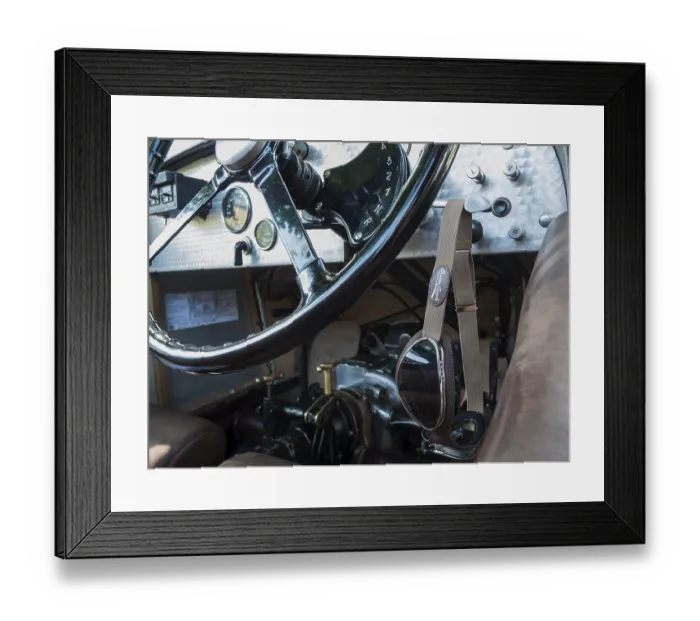 Framed Print : Wide-angle view into the cockpit of a Riley Ulster Imp at the stopover in Merano during the South Tyrol Classic Cars Framed Print : Wide-angle view into the cockpit of a Riley Ulster Imp at the stopover in Merano during the South Tyrol Classic Cars
