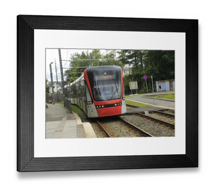 Framed Print : Light rail city transport system tram train