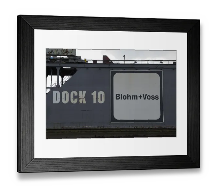 Framed Print : Port of Hamburg, dry dock, Blohm and Voss