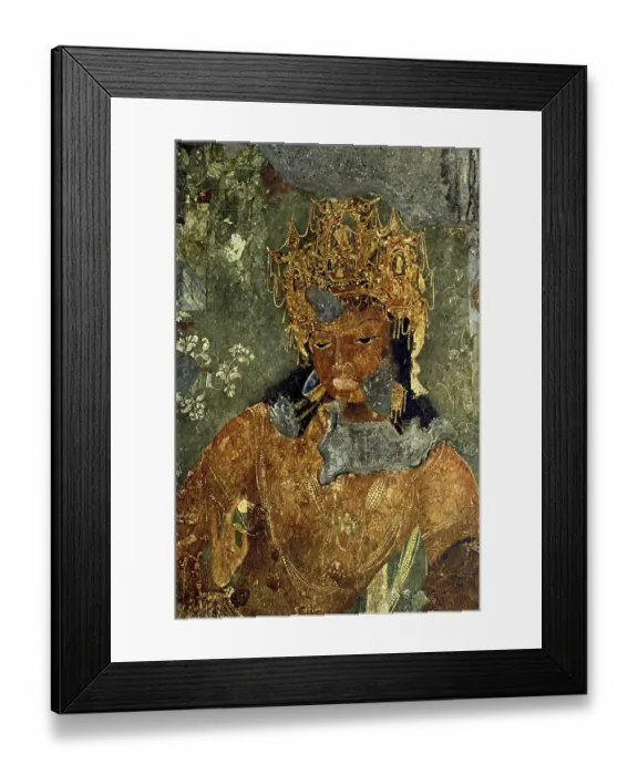 Framed Print : Vajra Pani, Frescoes at Ajanta caves