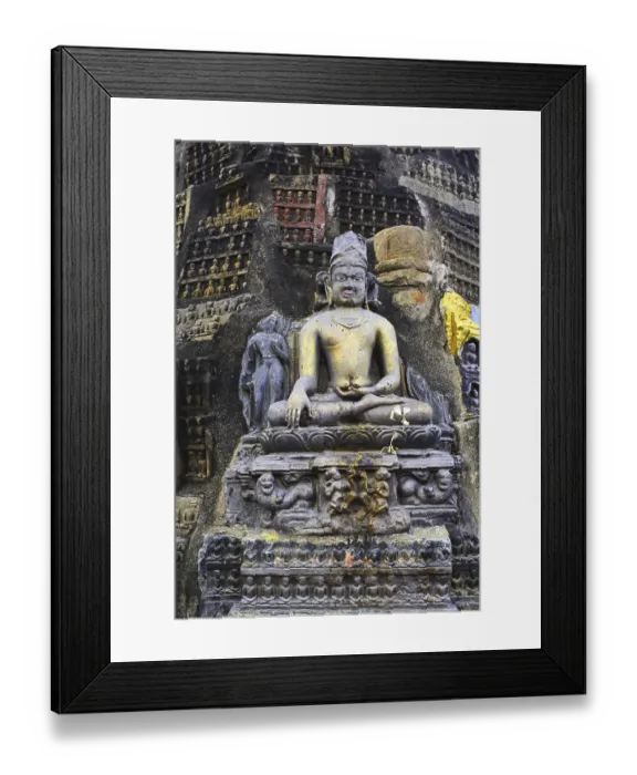 Framed Print : Statue of Gautam Buddha, UNESCO World Heritage Mahabodhi temple