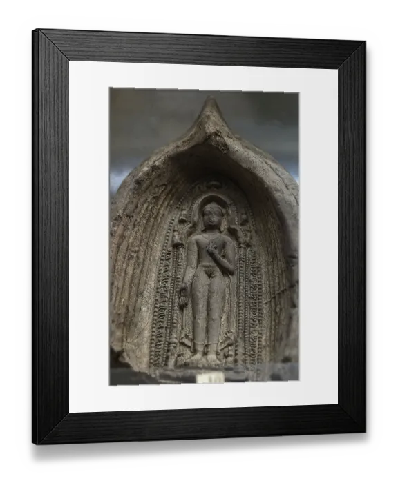 Framed Print : Terracotta Buddha statue in Baroda Museum and Picture Gallery