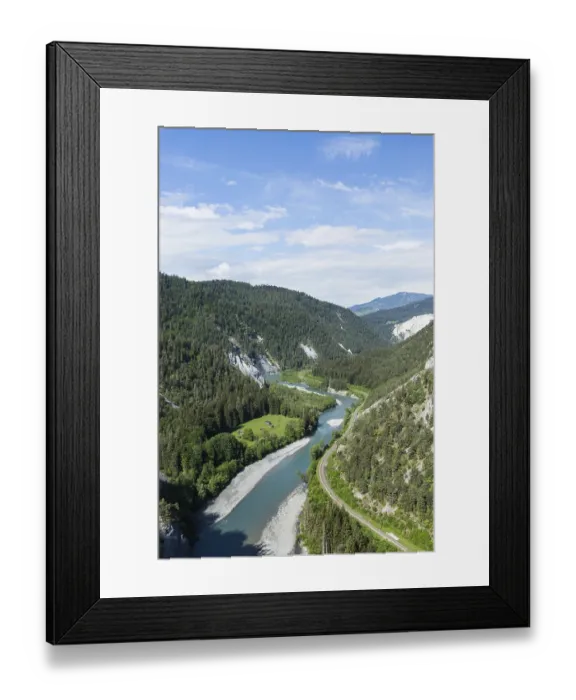 Framed Print : Anterior Rhine meanders through Rhine gorge