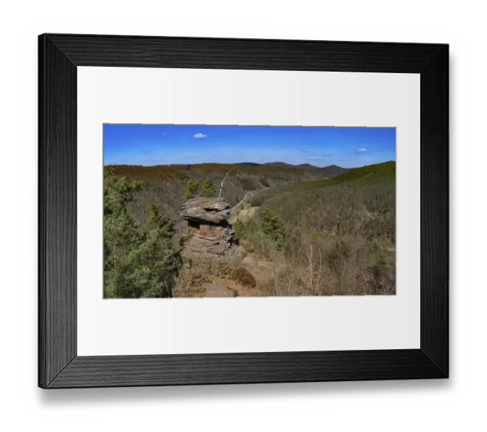 Framed Print : Round hat, mushroom-shaped rock in the Palatinate Forest