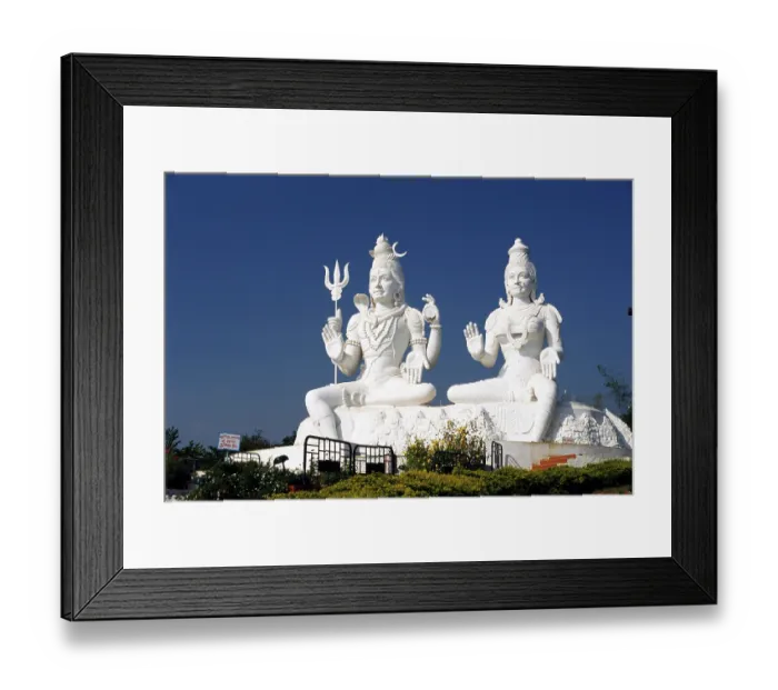 Framed Print : God and goddess Shiva Parvati in Kailasagiri