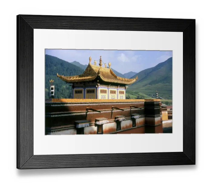 Framed Print : Labrang Monastery is one of the six great monasteries of the Geluk (Yellow Hat) school of Tibetan Buddhism