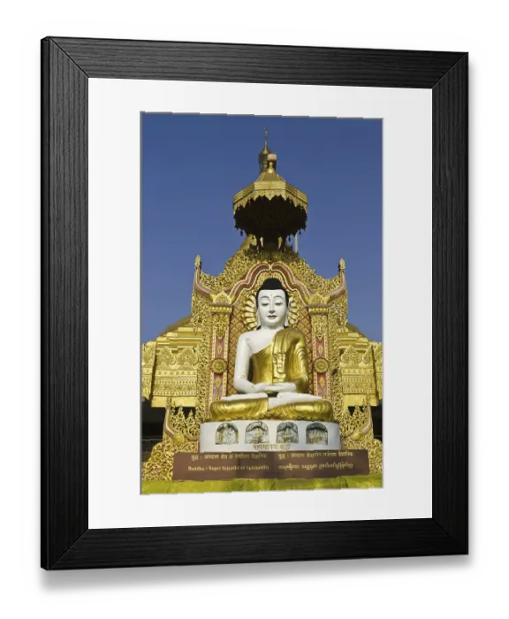 Framed Print : Buddha statue, global vipassana pagoda
