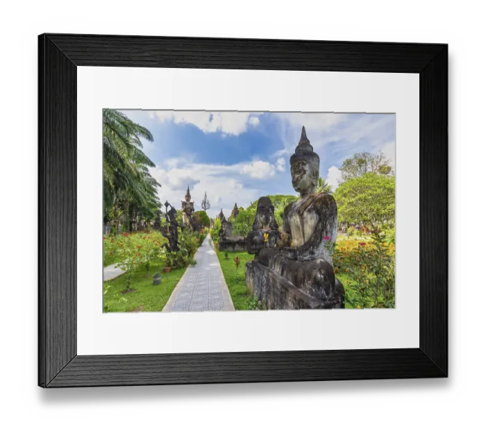 Framed Print : Vientiane Laos, statue at Buddha Park Xieng Khuan