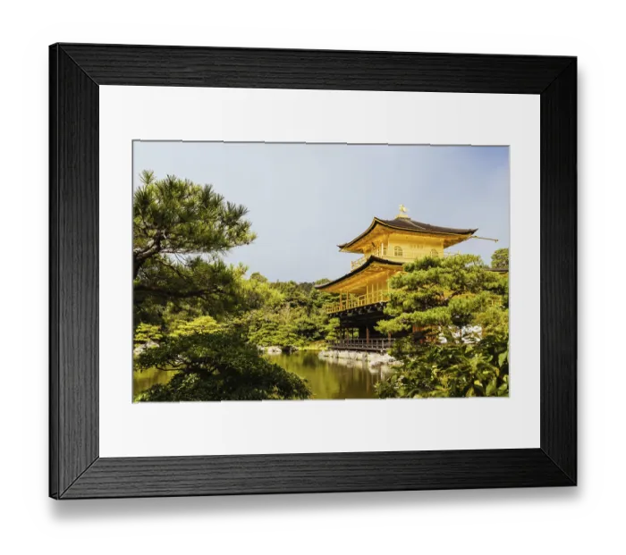 Framed Print : The world famous Kinkakuji Temple (The Golden Pavilion) in Kyoto